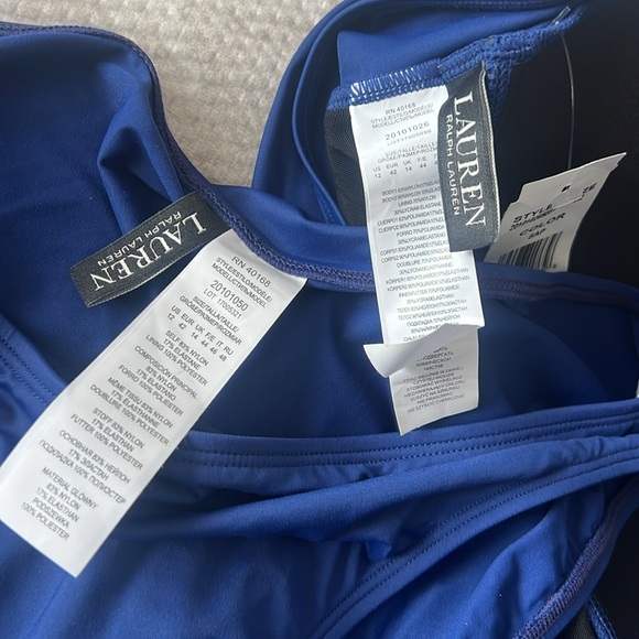 Lauren Ralph Lauren Blue Bikini with Halter Neck Tankini and Bikini Bottom - Picture 14 of 15
